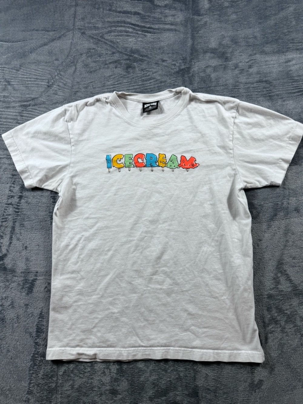 ICECREAM Melting Letters Logo Graphic White Tee M Streetwear